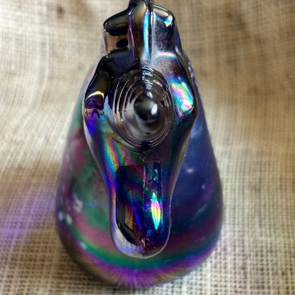 Vintage 80’s Crystal Unicorn Iridescent Colbalt blue - Picture 3 of 7
